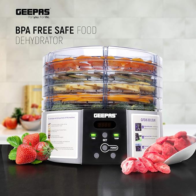 Geepas Dijital Gıda Kurutma Makinesi 520W (63013UK)