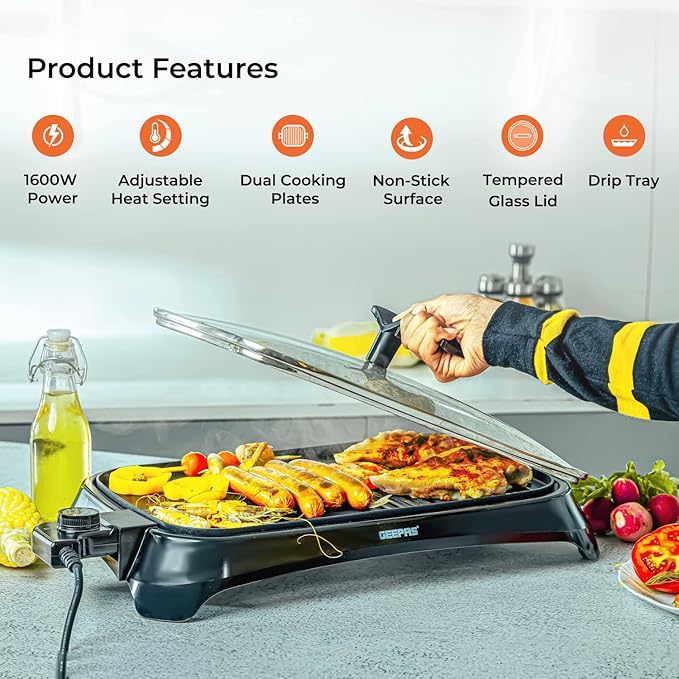Geepas  Elektrikli Barbekü Mangal 1600W (63040)