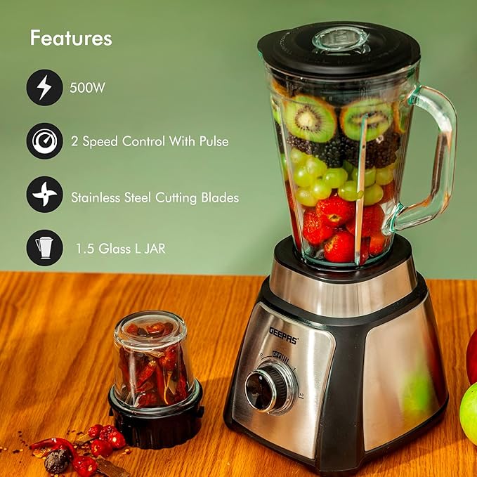 Geepas 2'si 1 Arada Blender 1,5L 500W  (44076UK)