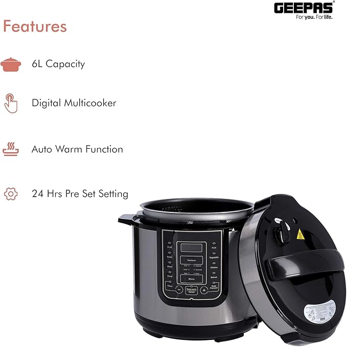 Geepas  7'si 1 Arada Elektrikli Düdüklü Tencere 1000W (5326)