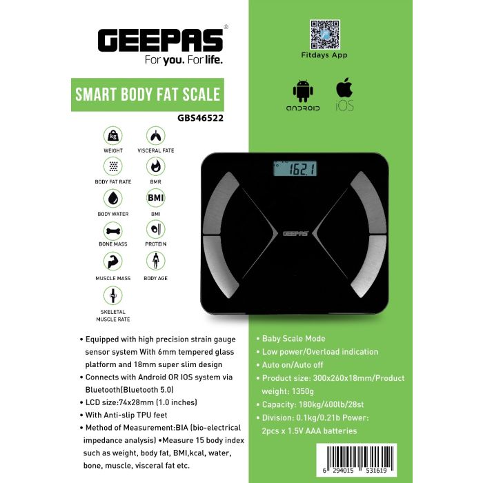 Geepas Elektronik Vücut Dengesi Baskül (46522)