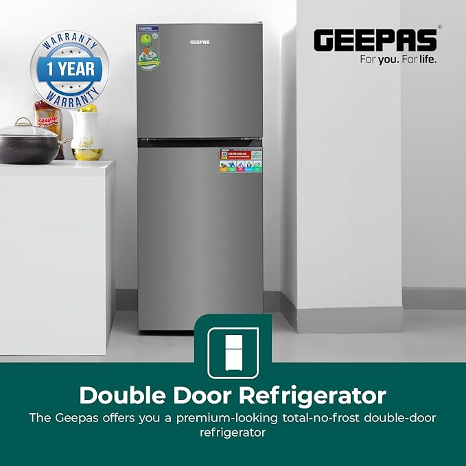 Geepas Çift Kapılı  No-Frost Buzdolabı  250 LT (2522SXN)