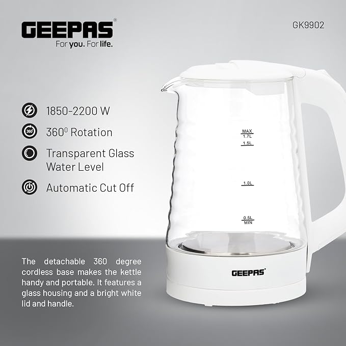 Geepas Elektrikli Cam Su Isıtıcısı Ketıl 1.7 L (9902)