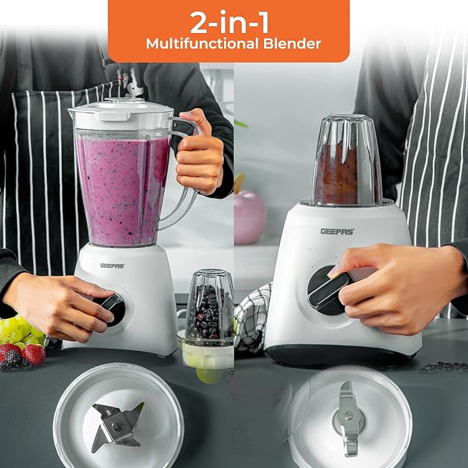 Geepas  2'si 1 Arada Çok İşlevli Blender 1.5L 400W (44027)