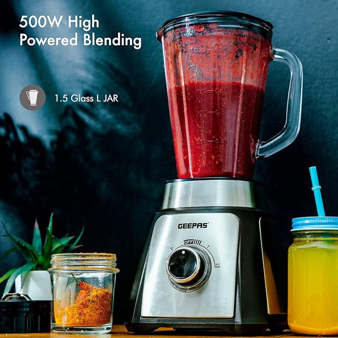 Geepas 2'si 1 Arada Blender 1,5L 500W  (44076UK)