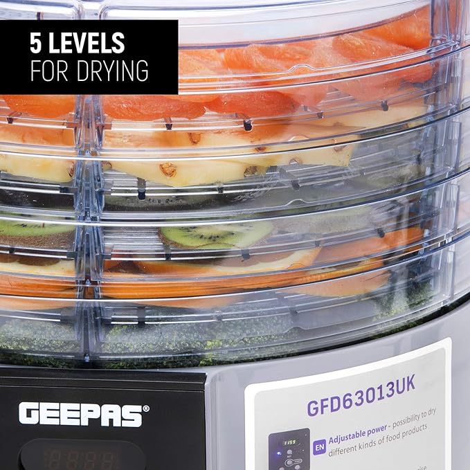 Geepas Dijital Gıda Kurutma Makinesi 520W (63013UK)