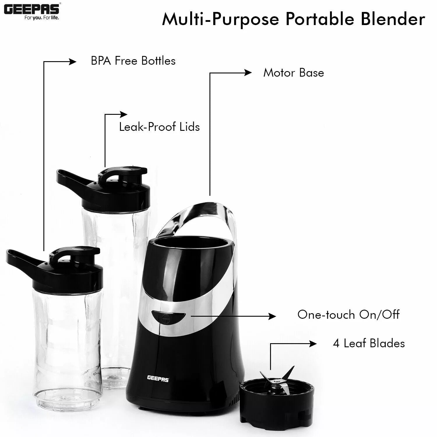 Geepas  Sporcu Seyahat Blender 350W (44020UK)