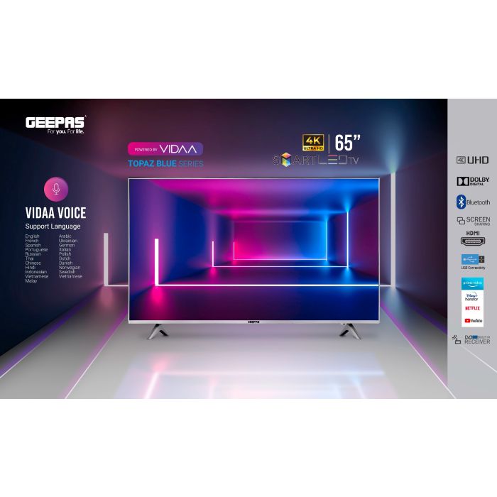 Geepas Smart LED 65 Inch 4K Ultra HD (6569SVUHD)