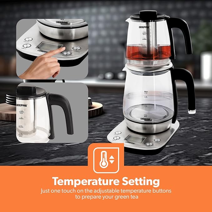 Geepas  2'si 1 Arada Dijital Çay Makinesi Kettle (38046)