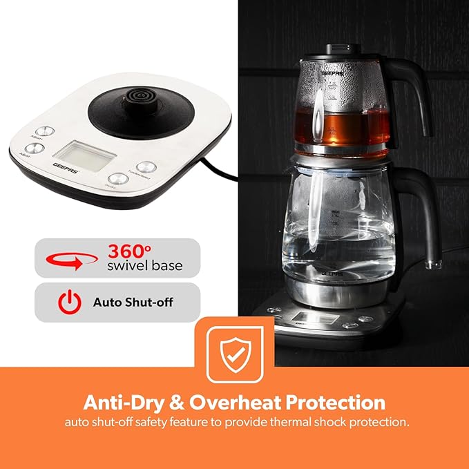 Geepas  2'si 1 Arada Dijital Çay Makinesi Kettle (38046)