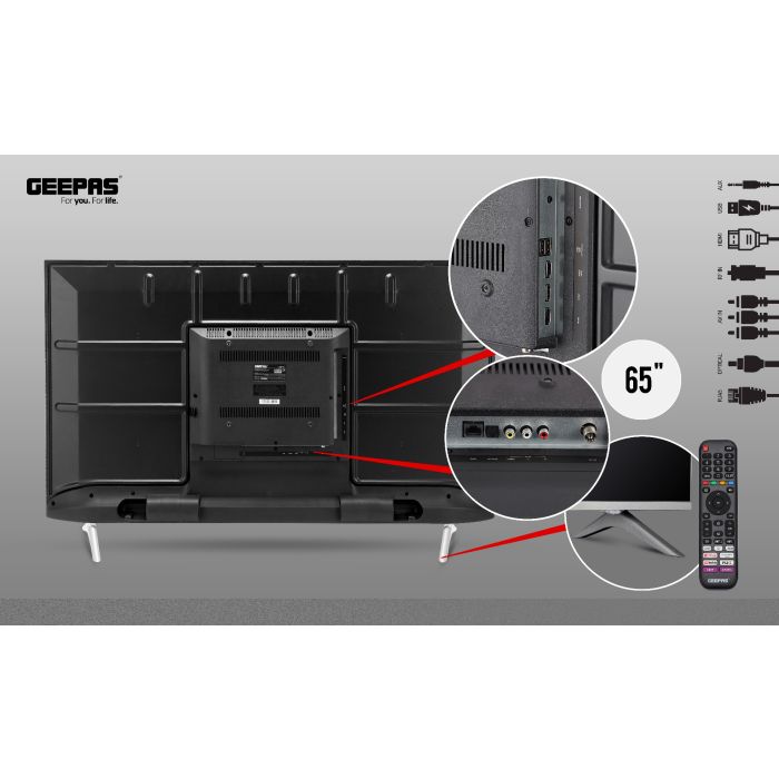 Geepas Smart LED 65 Inch 4K Ultra HD (6569SVUHD)