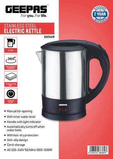 Geepas  Elektrikli Su Isıtıcısı Kettle  1350W 1L (5418)